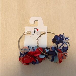 JJ Floral Multicolor Hoop Earrings
